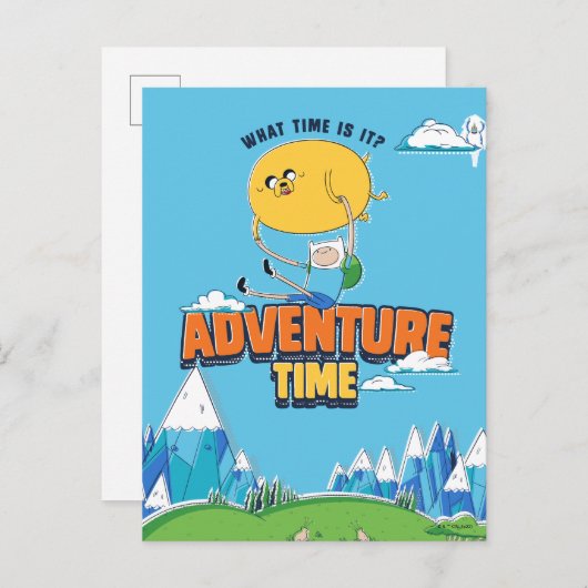 Adventure-tijd | Jake met Finn drijft Briefkaart (Voorkant / Achterkant)