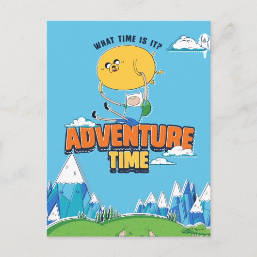 Adventure-tijd | Jake met Finn drijft Briefkaart (Voorkant)