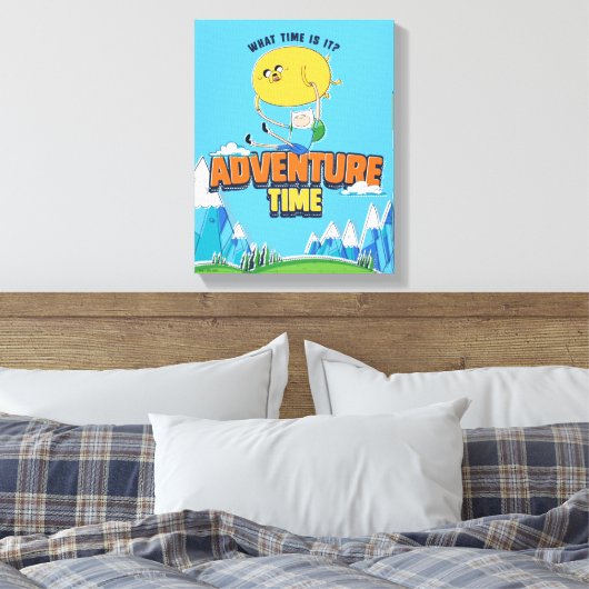 Adventure-tijd | Jake met Finn drijft Canvas Afdruk (Insitu (Slaapkamer))
