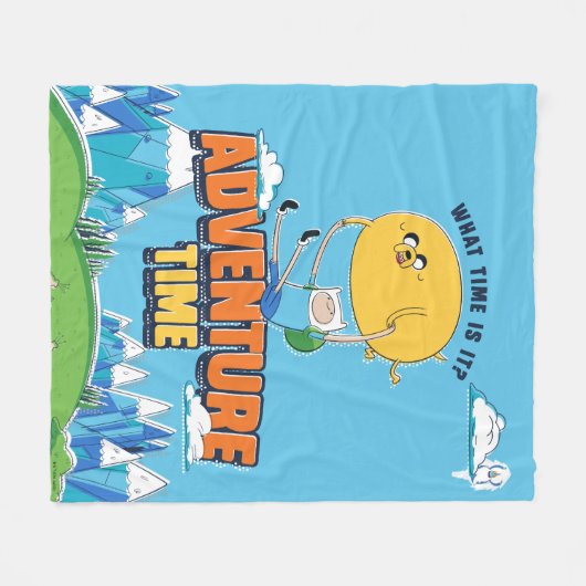 Adventure-tijd | Jake met Finn drijft Fleece Deken (Voorkant (Horizontaal))