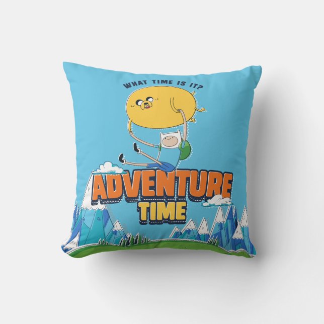 Adventure-tijd | Jake met Finn drijft Kussen (Voorkant)