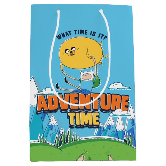 Adventure-tijd | Jake met Finn drijft Medium Cadeauzakje (Voorkant)