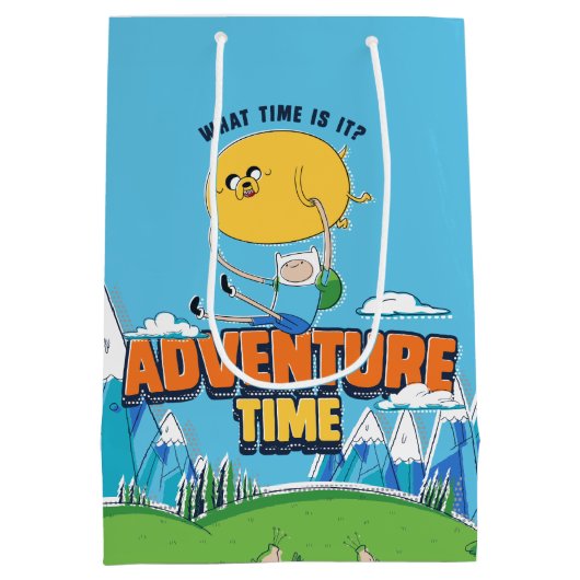 Adventure-tijd | Jake met Finn drijft Medium Cadeauzakje (Achterkant)