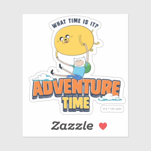 Adventure-tijd | Jake met Finn drijft Sticker (Vel)