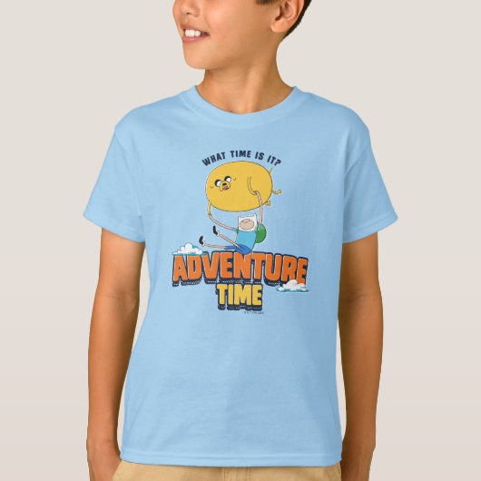 Adventure-tijd | Jake met Finn drijft T-shirt (Voorkant)