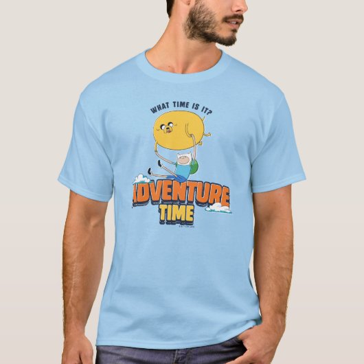 Adventure-tijd | Jake met Finn drijft T-shirt (Voorkant)