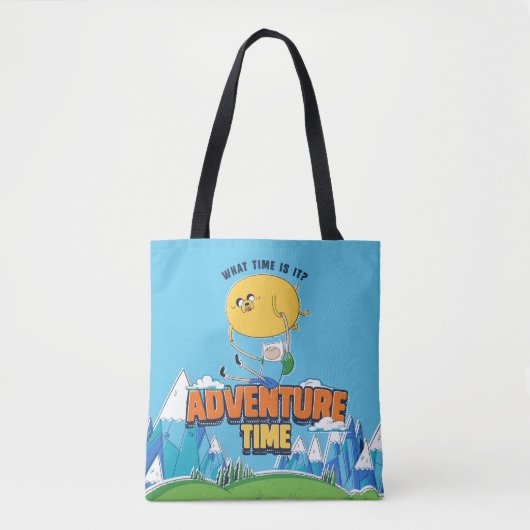 Adventure-tijd | Jake met Finn drijft Tote Bag (Voorkant)