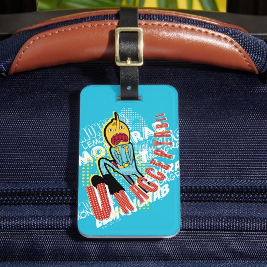 Adventure-tijd | Lemon Grab "ONAANVAARDBAAR" Bagagelabel (Voorkant Insitu 2)