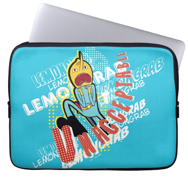 Adventure-tijd | Lemon Grab "ONAANVAARDBAAR" Laptop Sleeve (Voorkant)