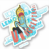Adventure-tijd | Lemon Grab "ONAANVAARDBAAR" Sticker (Voorkant)