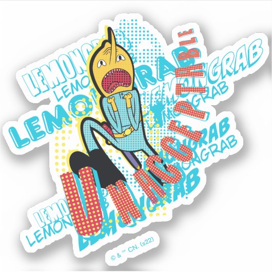 Adventure-tijd | Lemon Grab "ONAANVAARDBAAR" Sticker (Voorkant)