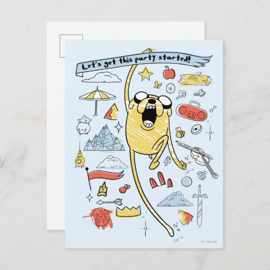 Adventure-tijd | "Party" Jake Sketch Briefkaart (Voorkant / Achterkant)