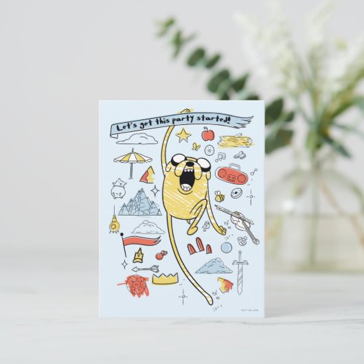 Adventure-tijd | "Party" Jake Sketch Briefkaart (Staand voorkant)