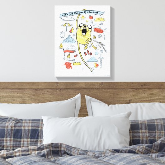 Adventure-tijd | "Party" Jake Sketch Canvas Afdruk (Insitu (Slaapkamer))