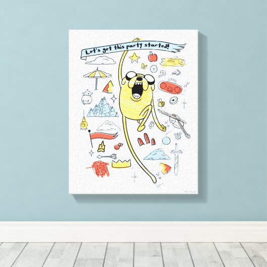 Adventure-tijd | "Party" Jake Sketch Canvas Afdruk (Insitu (Houten vloer))
