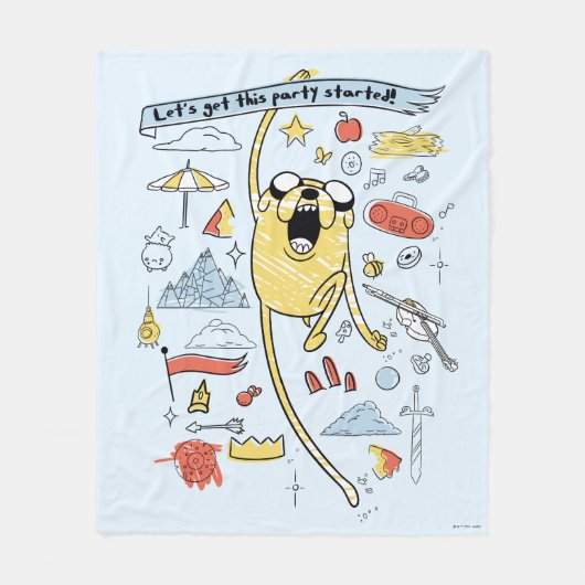 Adventure-tijd | "Party" Jake Sketch Fleece Deken (Voorkant)