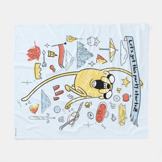 Adventure-tijd | "Party" Jake Sketch Fleece Deken (Voorkant (Horizontaal))