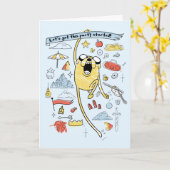 Adventure-tijd | "Party" Jake Sketch Kaart (Gele Bloem)