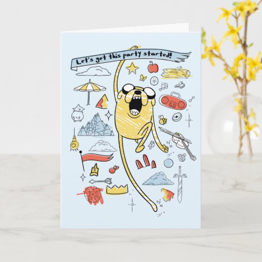 Adventure-tijd | "Party" Jake Sketch Kaart (Gele Bloem)