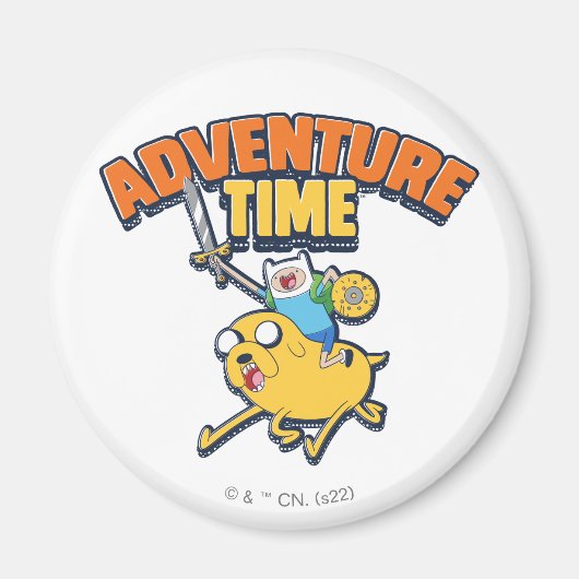 Adventure Time | Finn Riding Jake Magneet (Voorkant)