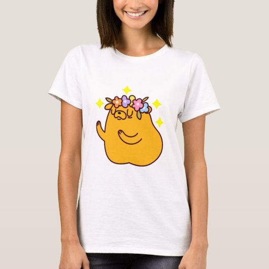 Adventure Time Jake and Flowers T-shirt (Voorkant)