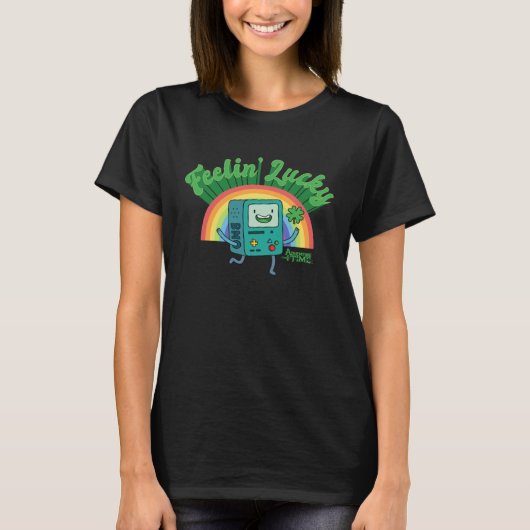Adventure Time St. Patrick's Day BMO Rainbow Feeli T-shirt (Voorkant)