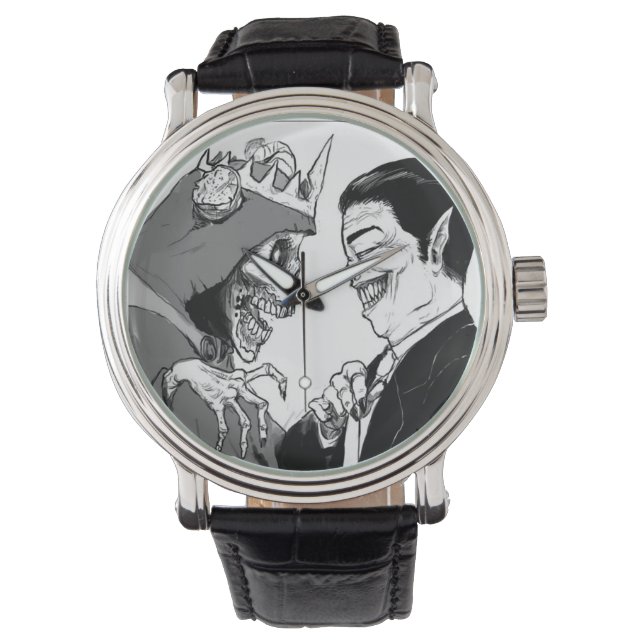 Adventure time zwart lederen horloge (Voorkant)
