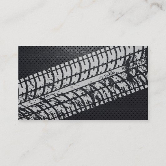 Adventure Tire Tracks Grunge Dark Metal Visitekaartje (Voorkant)