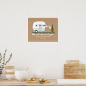 Adventure Trailer Camper Blue Boy Baby shower Poster (Keuken)