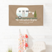 Adventure Trailer Camper Boy Baby shower Spandoek (Insitu)