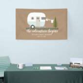Adventure Trailer Camper Boy Baby shower Spandoek (Beurs)