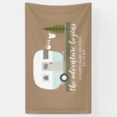 Adventure Trailer Camper Boy Baby shower Spandoek (Verticaal)
