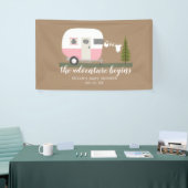 Adventure Trailer Camper Girl Baby shower Spandoek (Beurs)