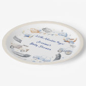 Adventure Transportation Boy Baby shower Papieren Bordje (Gekanteld)