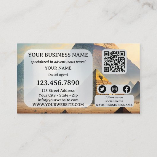 Adventure Travel Agency QR-code Visitekaartje (Achterkant)