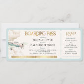 Adventure Travel Boarding Pass Bridal Shower Kaart (Voorkant)