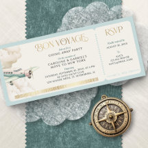 Adventure Travel Boarding Pass Going Away Party