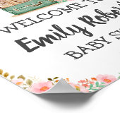 Adventure Travel Floral Greenery Girl Baby shower Poster (Hoek)