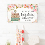 Adventure Travel Floral Greenery Girl Baby shower Spandoek (Insitu)