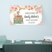 Adventure Travel Floral Greenery Girl Baby shower Spandoek (Beurs)