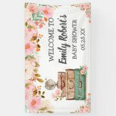 Adventure Travel Floral Greenery Girl Baby shower Spandoek (Verticaal)