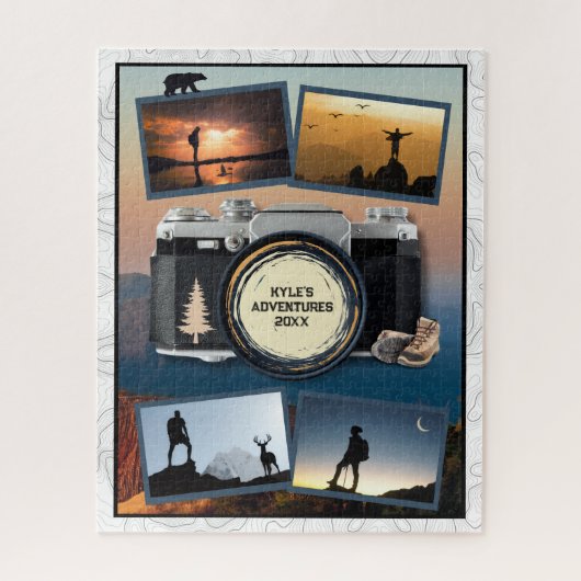 Adventure Travel Keepsake Photo Collage Legpuzzel (Verticaal)