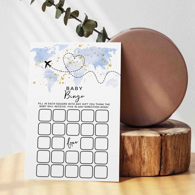 Adventure Travel Map Baby shower Bingo Game Kaarte (Creator heeft geüpload)