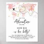 Adventure Travel Map Baby shower Game Poster (Voorkant)