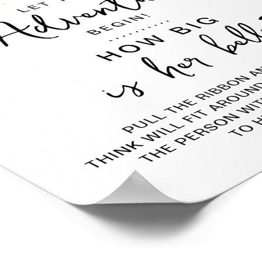 Adventure Travel Map Baby shower Game Poster (Hoek)