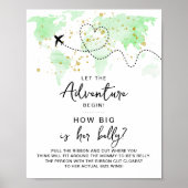 Adventure Travel Map Baby shower Game Poster (Voorkant)