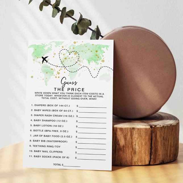 Adventure Travel Map Baby shower Raad de prijs (Creator heeft geüpload)