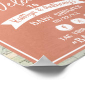 Adventure Travel Map Baby shower Welkom Poster (Hoek)