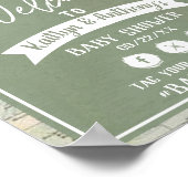 Adventure Travel Map Baby shower Welkom Poster (Hoek)