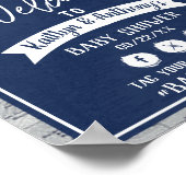 Adventure Travel Map Baby shower Welkom Poster (Hoek)